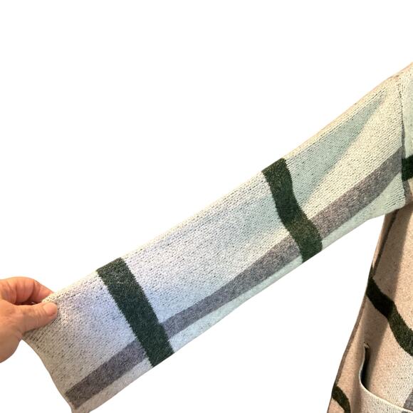 Cyrus NYC Sweater Coatigan Open Plaid SZ LG NWT Causal Luxury Comfort Wear - Picture 5 of 11